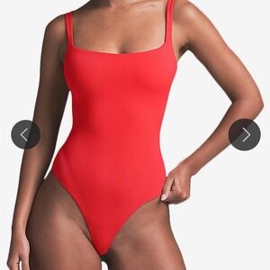 SKIMS Ruby Red Thong Bodysuit NWT XL